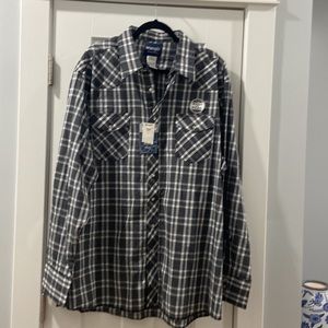Wrangler 3XL Tall western Pearl Snap long sleeve plaid NWT